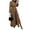 Camel, variant on Women's Slit Plaid Tie Neck Long Sleeve Maxi Dress 100% Polyester Comfortable Flowy Silhouette For Everyday Occasion