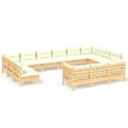 thumbnail image 6 of vidaXL 13 Piece Patio Lounge Set with Cushions Black Pinewood, 6 of 17