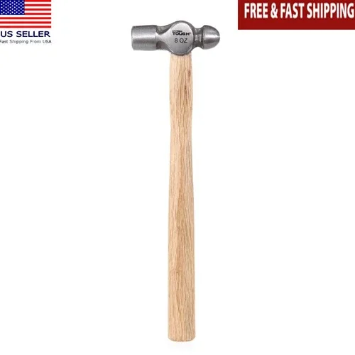 8 Ounce Ball Peen Wood Handled Hammer Smoothly Rounded Ball End Hand Tools New