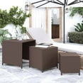thumbnail image 1 of vidaXL Nesting Tables 3 pcs Brown Poly Rattan, 1 of 4