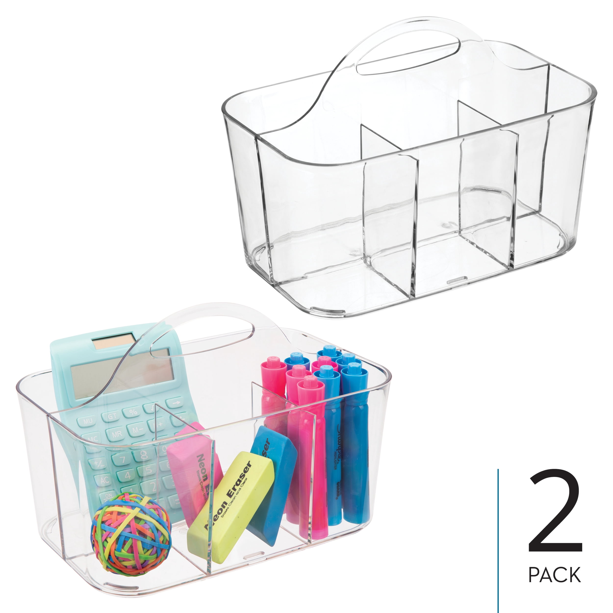iDesign 4-Section Storage Caddy with Handle - Multipurpose Caddy Organizer for Kitchens, Bathrooms, and Nurseries - Made in USA