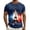 Blue, variant on French Graphic Print Short Sleeve T Shirt Casual Summer Top