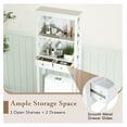 thumbnail image 4 of Over The Toilet Storage Cabinet, Freestanding Bathroom Cabinet with Drawers & Open Shelves, Tall Bathroom Organizer & Space Saver, Above Toilet Storage for Bathroom, Laundry Room, Balcony, 4 of 7