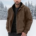 thumbnail image 2 of Fgnfyis Winter Jackets for Men Warm Jacket with Hood and Zip Thermal Lined Windproof Thick Hooded Casual Outerwear Mens Coat Brown XXXXXL, 2 of 6