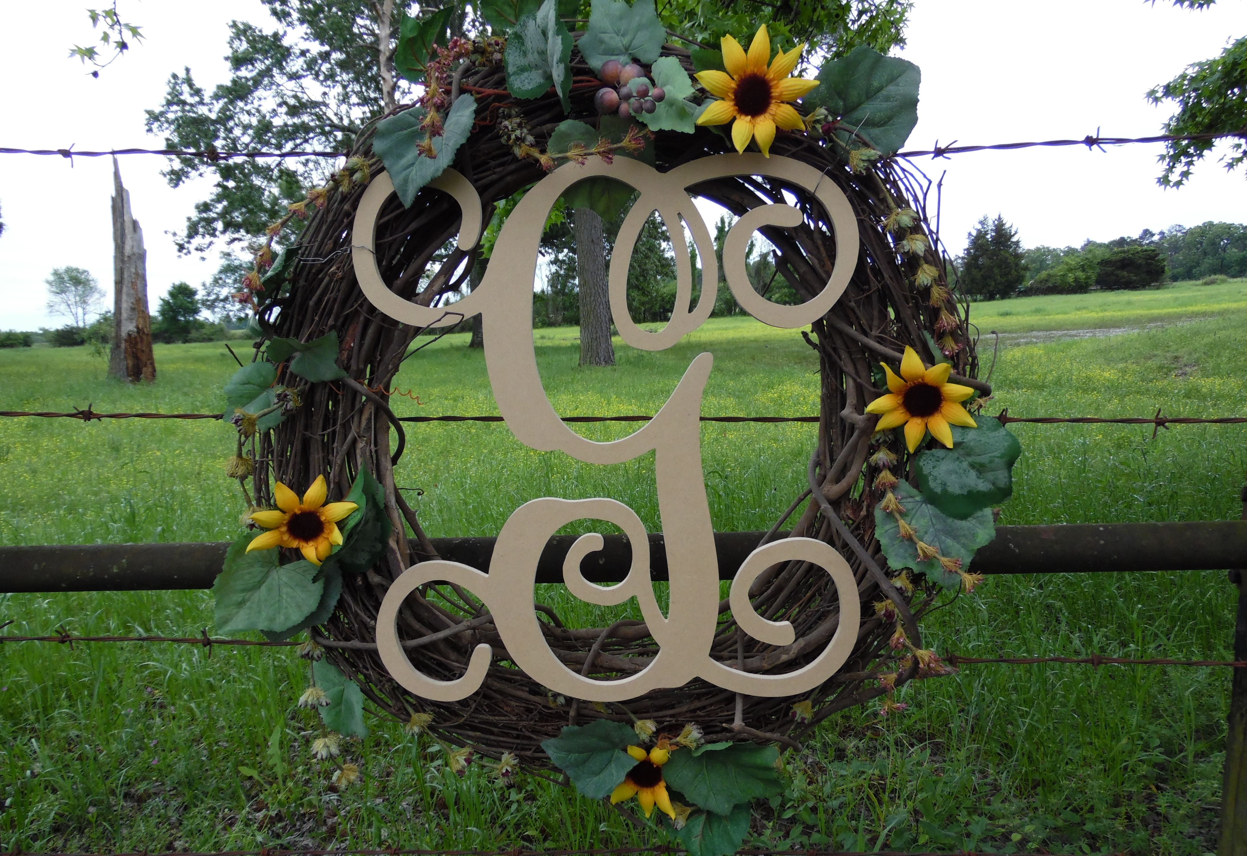 Unfinished Wooden Vine Letter G 24 Craft Wall Letter Blank 