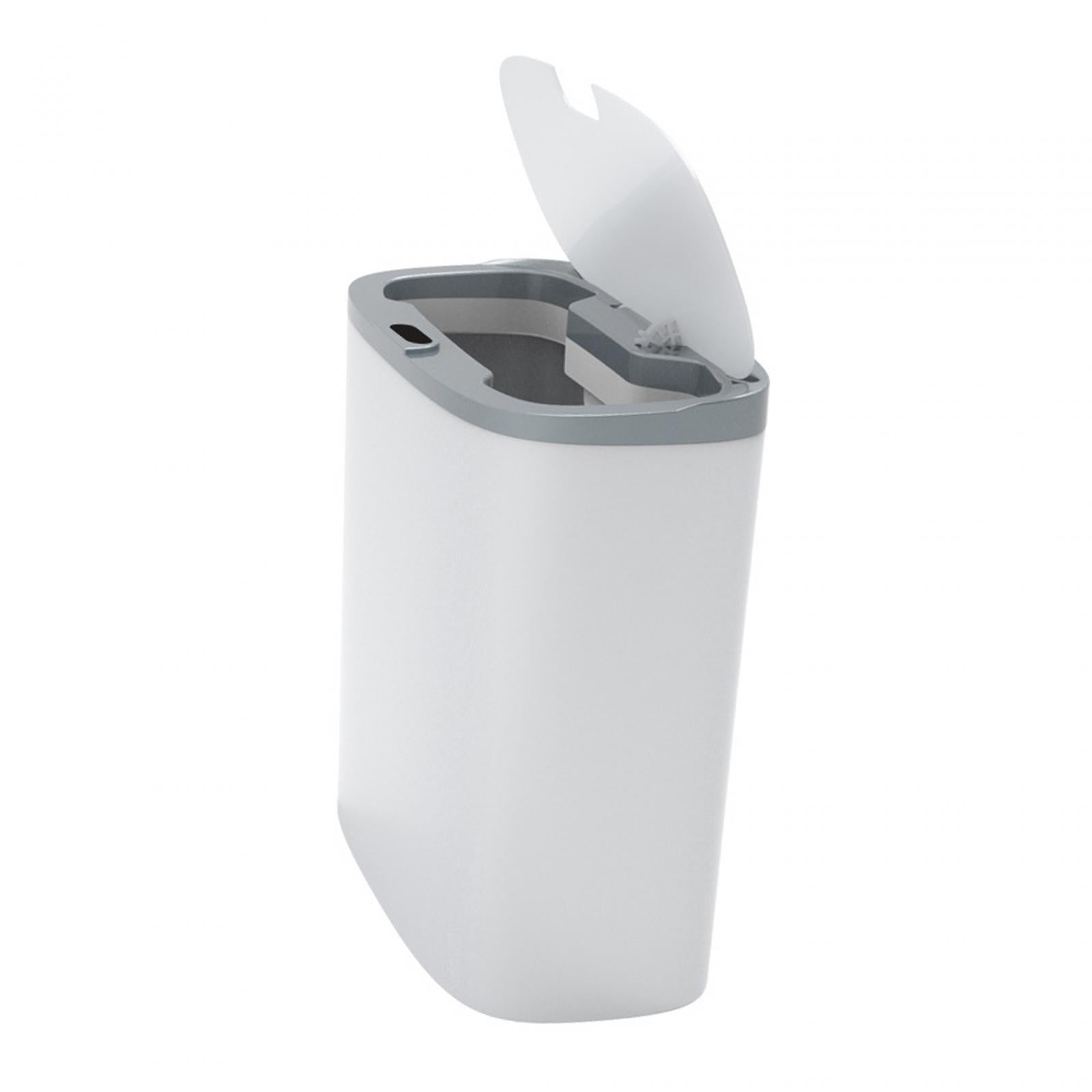 Touchless Trash Can, Electric Garbage Bin Toilet with Lid, Narrow Waterproof Intelligent Induction Trash Bin for Bedroom, Kitchen Bathroom gray