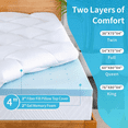 thumbnail image 3 of King 4-Inch Double Layer Memory Foam Mattress, 2-Inch Cooling Gel Memory Foam And 2-Inch Pillow Top Mattress, Cool And Comfortable, Fits 8-20-Inch Deep Pocket Mattresses, 3 of 7