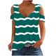 thumbnail image 1 of Camisas de Manga Corta para las Mujeres, Cuello en V Plegable de Impresión Del Hombro Top Casual Hecho de Poliéster Cómodo para el Verano, Tops de Bikini para las Mujeres, 1 of 9
