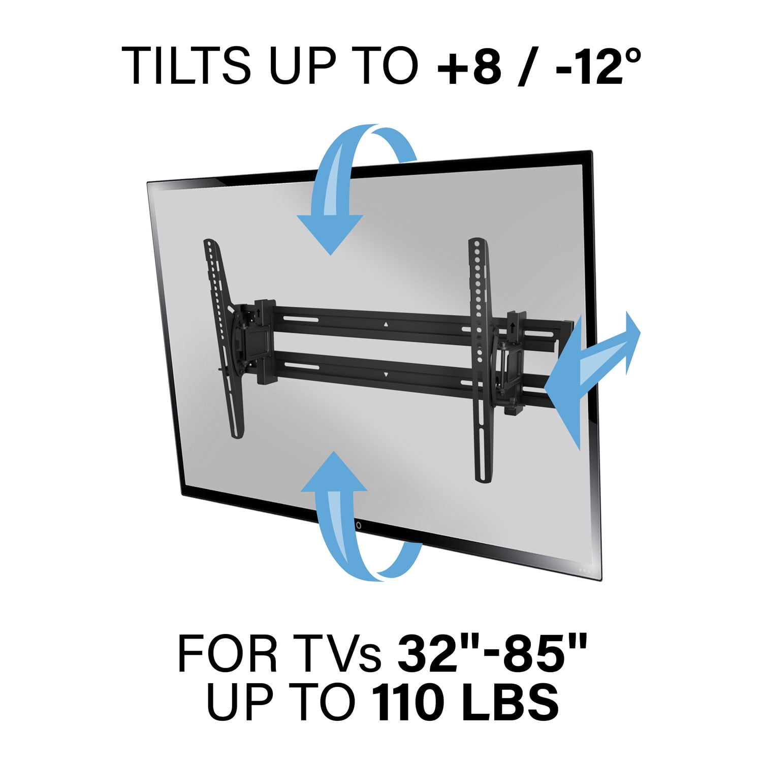 SANUS Accents Fixed TV Wall Mount for 42"–85" TVs, Low-Profile, Durable Steel, Black (ALL2-B3)