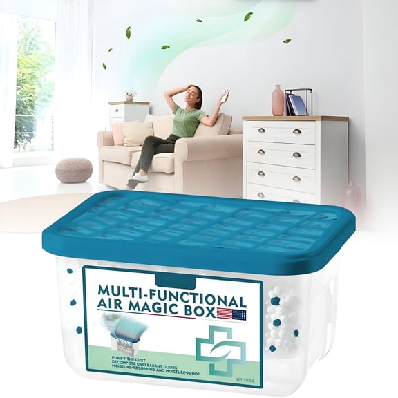 HIBIBUD Indoor Air Dust Removal Magic Box,12.35 oz Multi-Functional Air Magic Box,Vacuum Magic Box,Suitable for Car,Bedroom,New House,Office,Closet,Automatic Dust-Sucking (1 Pack)