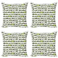 thumbnail image 1 of Ambesonne Cars Throw Pillow Cover 4 Pack, Sedans Bus Traveling Theme, 16", Apple Green, 1 of 2