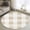 Light Beige, variant on Sage Green Plaid Round Rug 3Ft, Non Slip Circle Area Rug for Bedroom, Spring Farmhouse Buffalo Checkered Washable Low Pile Indoor Floor Carpet Door Mat for Bathroom Kitchen Entryway Nursery