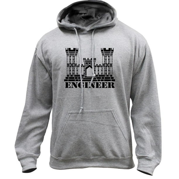 USAMM Army Engineer Branch Insignia Castle Veteran Pullover Hoodie 