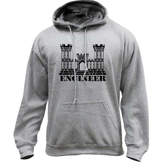 Army Engineer Branch Insignia Castle Veteran Pullover Hoodie Sweatshirt