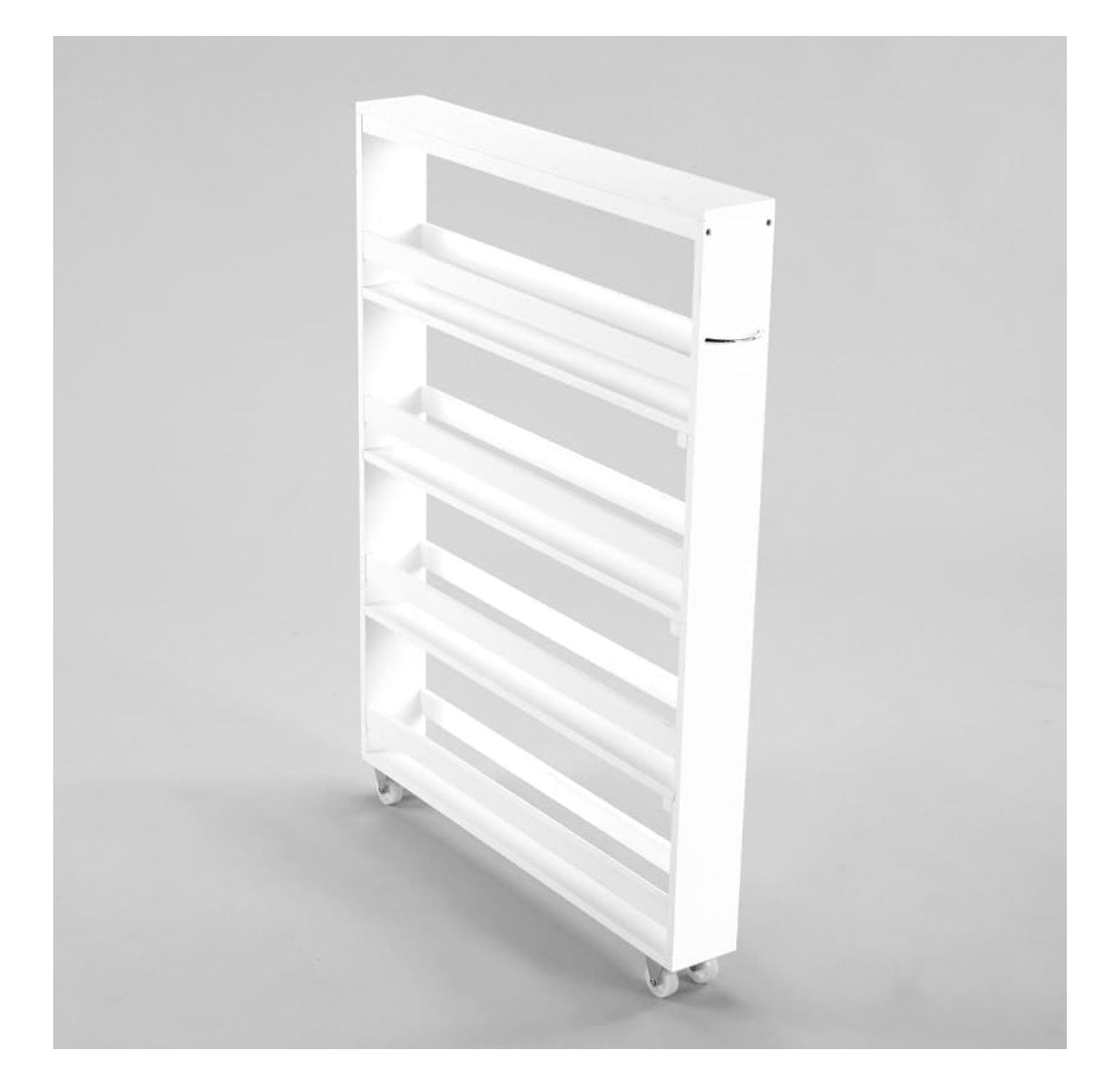 The Lakeside Collection Slim 4 Tier Walnut Wooden Storage Rack Cart on Wheels for Small Spaces Kitchen Bathroom Laundry Room Organization Walmart