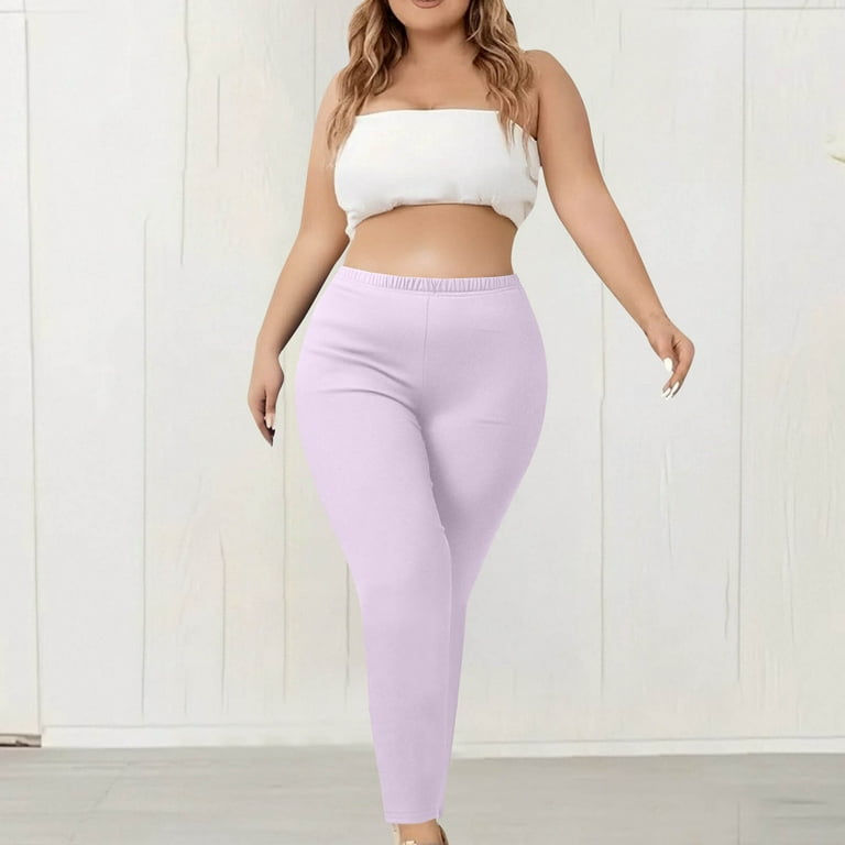 CFLVAEK Plus Size Leggings for Women Lightweight Soft Stretch