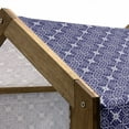thumbnail image 5 of Dutch Pet House, Ornate Floral Arrangement with Swirls and Curves Monochrome Tile Illustration, Outdoor & Indoor Portable Dog Kennel with Pillow and Cover, 5 Sizes, Indigo and White, by Ambesonne, 5 of 5