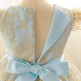 thumbnail image 4 of NAISIBABY Girls Princess Dress 8T, Pearl Waist Lace Ruffles Sleeve Floral Embroidered Birthday Wedding Pageant Formal Dress Light Blue, 4 of 8