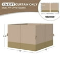 thumbnail image 2 of Aoodor 12' x 12' Gazebo Curtain Set Protecting Privacy Side Walls 4 Panels, Curtain Only - Sand Yellow and Khaki, 2 of 10