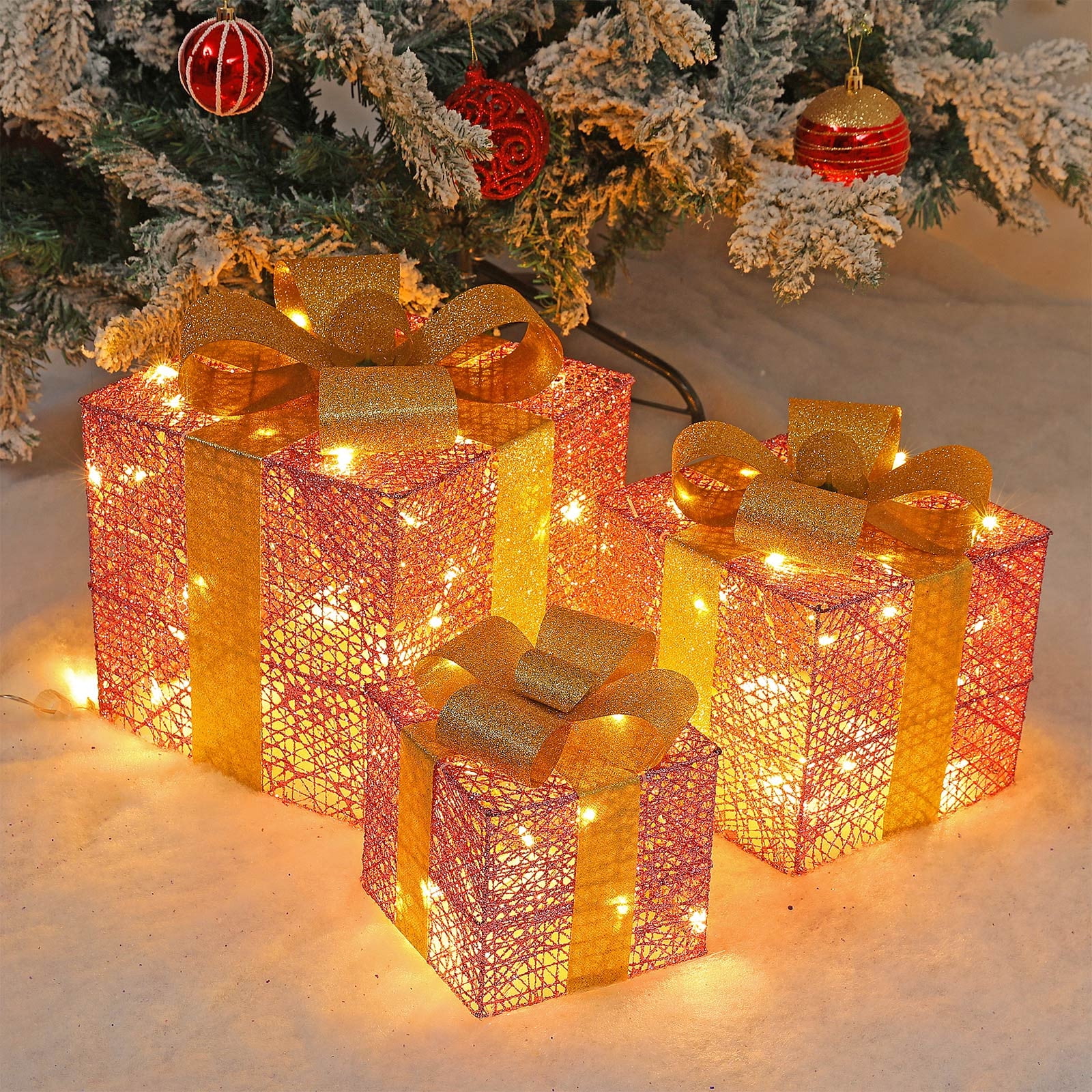 Vikakiooze 2023 Promotion on sale, Christmas Light Up Gift Boxes For