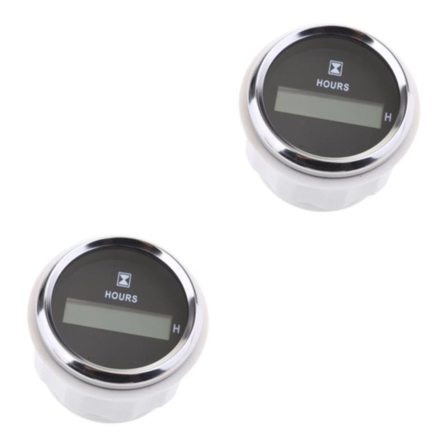 Scienceny Contador de horas digital para barcos marinos, calibre de 52 mm, resistente al agua, negro Type1 NO1