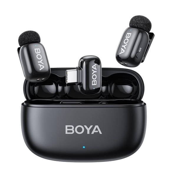 BOYA mini 2 Wireless Microphone for iPhone 15/16/17 & Android, AI Noise Cancellation, 48 kHz/24 Bit, App Control, 30H Battery Lif