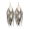 thumbnail image 1 of VANGANIA Aretes largos mujer de plumas joyería fina ideal en regalos para mujer, 1 of 5