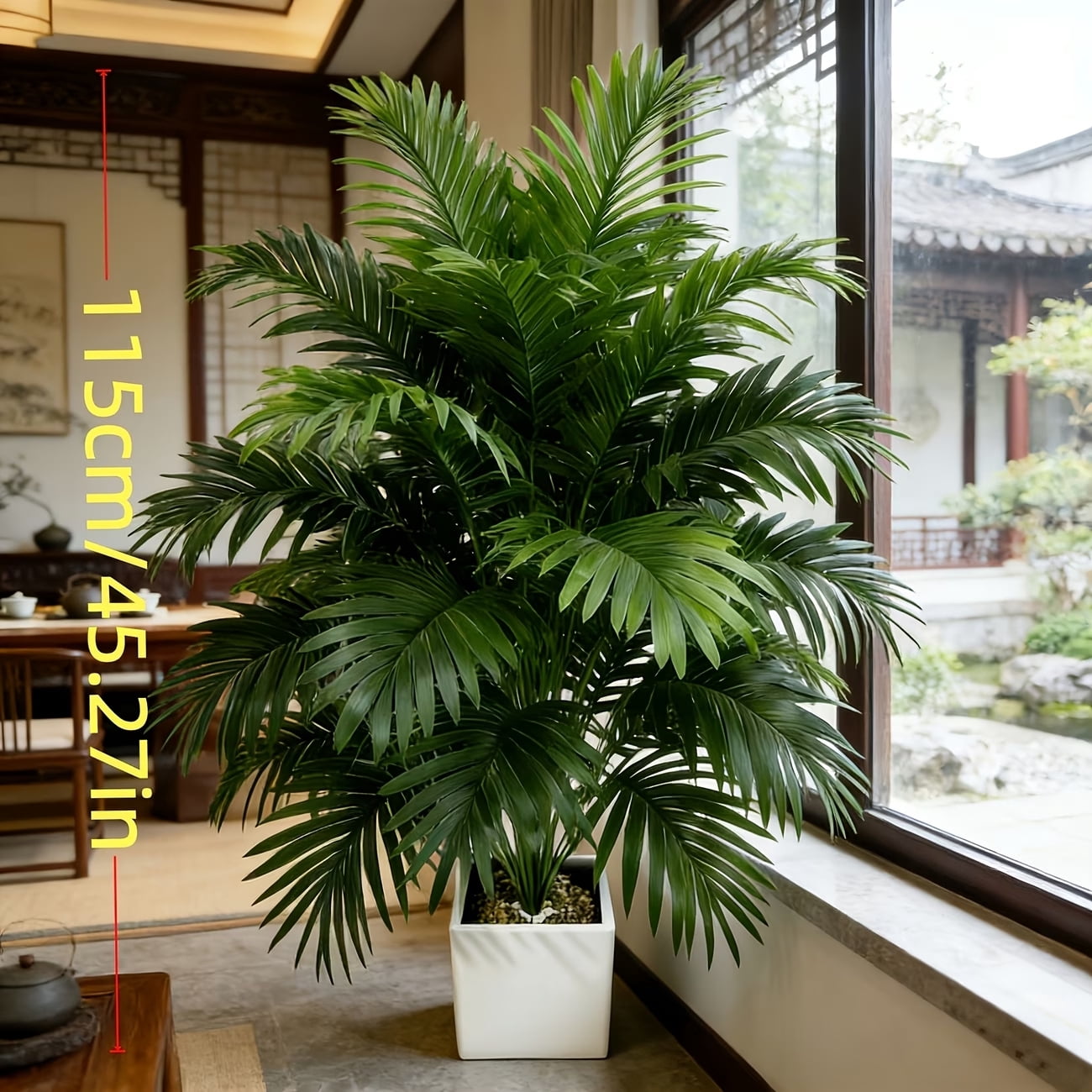 2 Pack Artificial Palm Trees, UV Resistant Fake Tropical Plant, Faux Greenery for Indoor Outdoor Home Patio Pool Garden Decoration