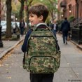 thumbnail image 6 of Chririnla Woodland Camouflage Pattern Casual Daypack with Large Capacity, Portable Durable 17 Inch Bookbag for Travel Daily Use, 6 of 10