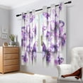thumbnail image 6 of Purple Butterflies Watercolor Blackout Curtains Thermal Insulation 63 inch Grommet for Bedroom Living Room Bathroom Kitchen Windows 2 Pack, 6 of 6