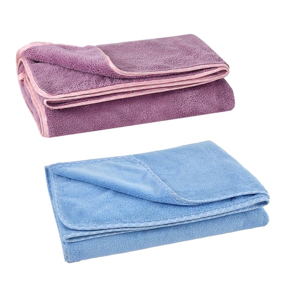 Urbanleaf Microfiber Large Bath Towel Quick Dry Super Absorbent Bath Towel | Towel For Bath, Travel, Gym, Beach, Pool & Yoga (Blue & Purple)