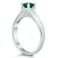 thumbnail image 2 of SZUL Women's Round 5MM Emerald Cathedral Solitaire Ring in 10K White Gold, 2 of 4