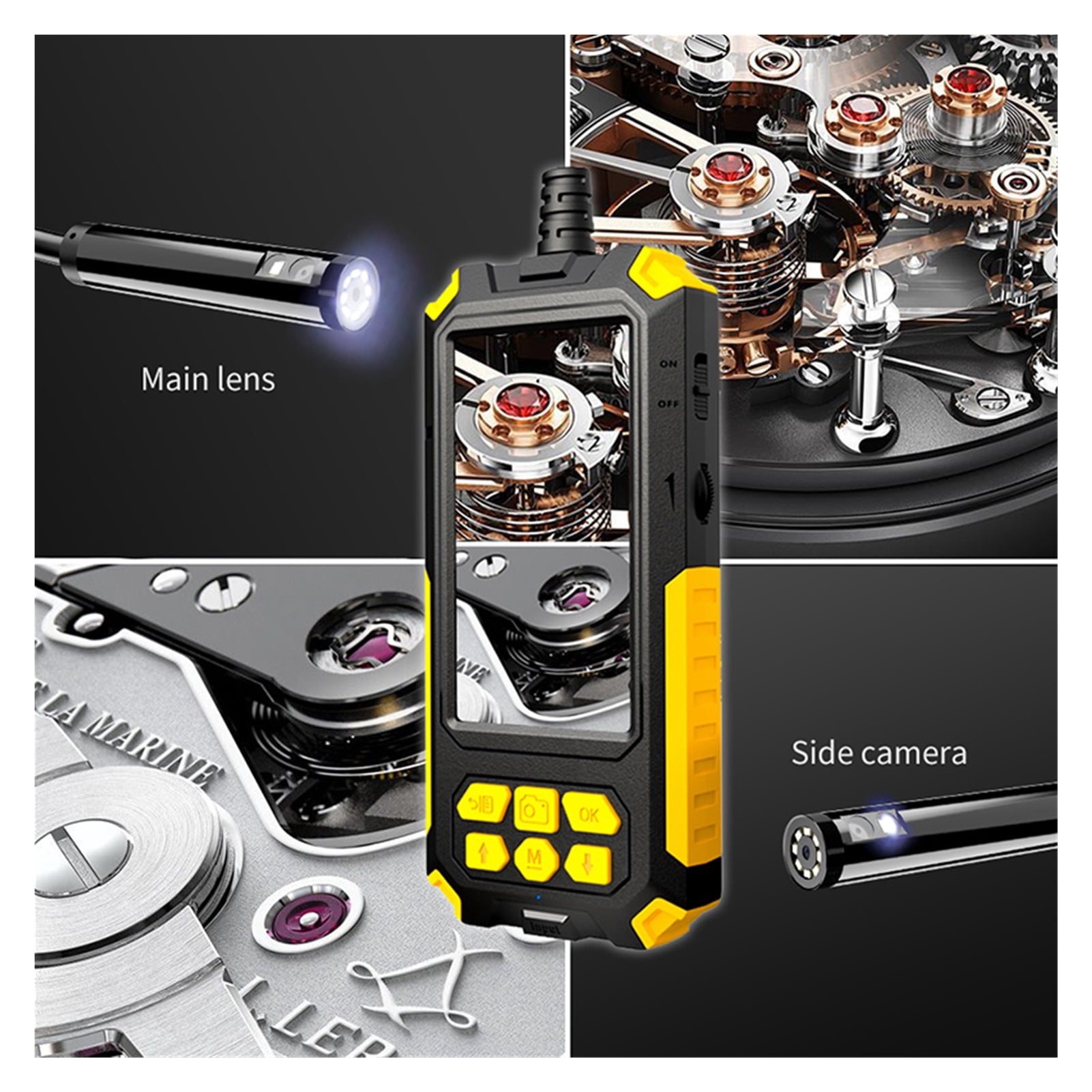 P50 Dual Lens Endoscope Camera 1080P HD 4.5 "IPS Screen 9 LED Lights IP68 Waterproof Snake Camera Sewer Plumbing Tools ,Various Applicable