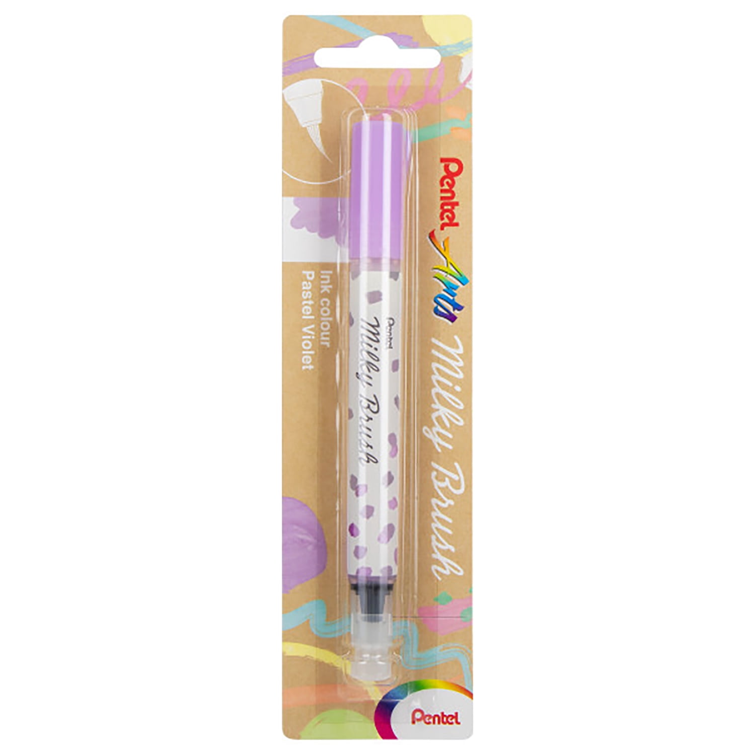 Pentel Arts Milky Brush Pen, Pastel Violet Ink, Pack of 3