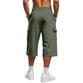 thumbnail image 5 of Dresfit Men's Cargo Shorts Long Baggy Shorts Summer 2026 Multi Pockets Drawstring Work Bermuda Shorts Solid Elastic Waist Loose Fishing Short Pants 3XL, 5 of 9