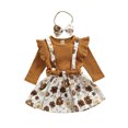 thumbnail image 2 of xiaxaixu Baby Flying Sleeves + Suspender Skirt + Bow Headband, Flower Pattern, 2 of 6