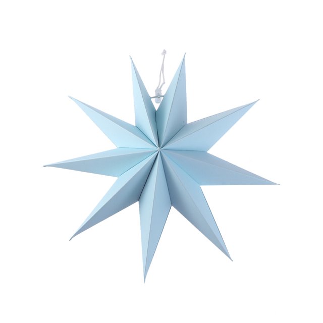 EeaseMX Pantalla de papel para lámpara, hecha a mano, con forma de estrella, accesorio ecológico, 30 cm (azul cielo)