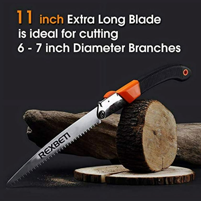 REXBETI Folding Saw, Heavy Duty Extra Long 11 Inch Blade Hand Saw for Wood  Camping, Dry Wood Pruning Saw with Hard Teeth, Quality SK-5 Steel 