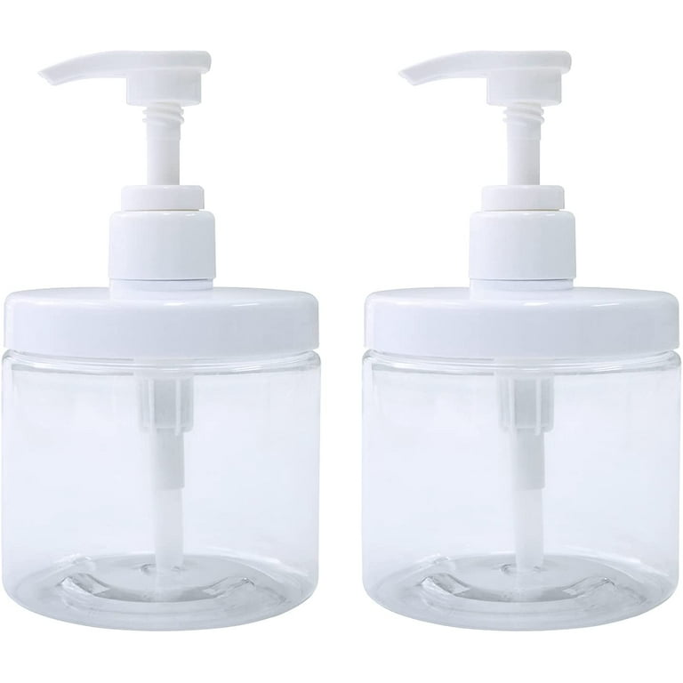 Pump Bottle Dispenser Plastic Pump Bottles Refillable Bottles Wide Mouth  Jar Style BPA Free Empty Pump Bottles Bathroom Shower Containers for Lotion