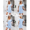 thumbnail image 6 of Ekouaer Cotton Nightgowns for Women Short Sleeve Womens Nightgown V Neck Sleep Shirts for Women, 6 of 7