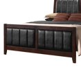 thumbnail image 4 of Leatherette Padded Queen Size Bed with Vertical Channels, Brown, 4 of 5