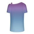 thumbnail image 4 of LOVZFMLL Women's Summer Tops Printing Off-The-Shoulder Halter Short Sleeve Button-Up Blouse, 4 of 5