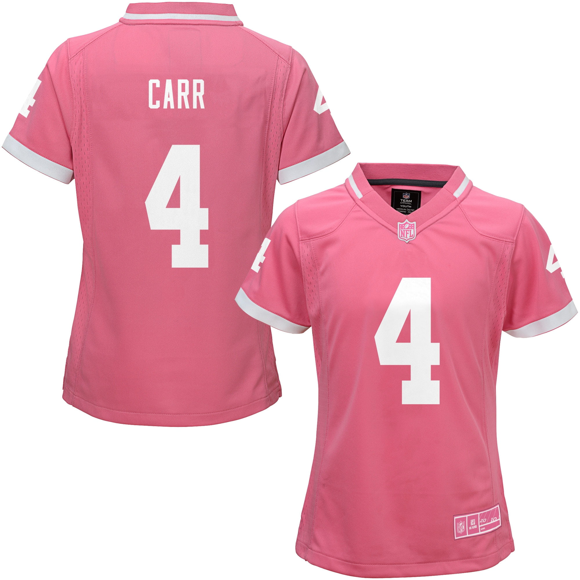 Derek Carr Las Vegas Raiders Girls Youth Bubble Gum Jersey - Pink - Walmart.com