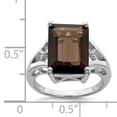 thumbnail image 2 of Bague en Argent Sterling 925 Rhodié Quartz Fumé, 2 of 2