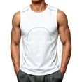 thumbnail image 2 of Mens UPF 50+ Athletic Quick Dry Muscle Tank Top Moisture Wicking Active Sleeveless Gym Shirts Tops for Men Big and Tall Size M-3XL White, 2 of 9