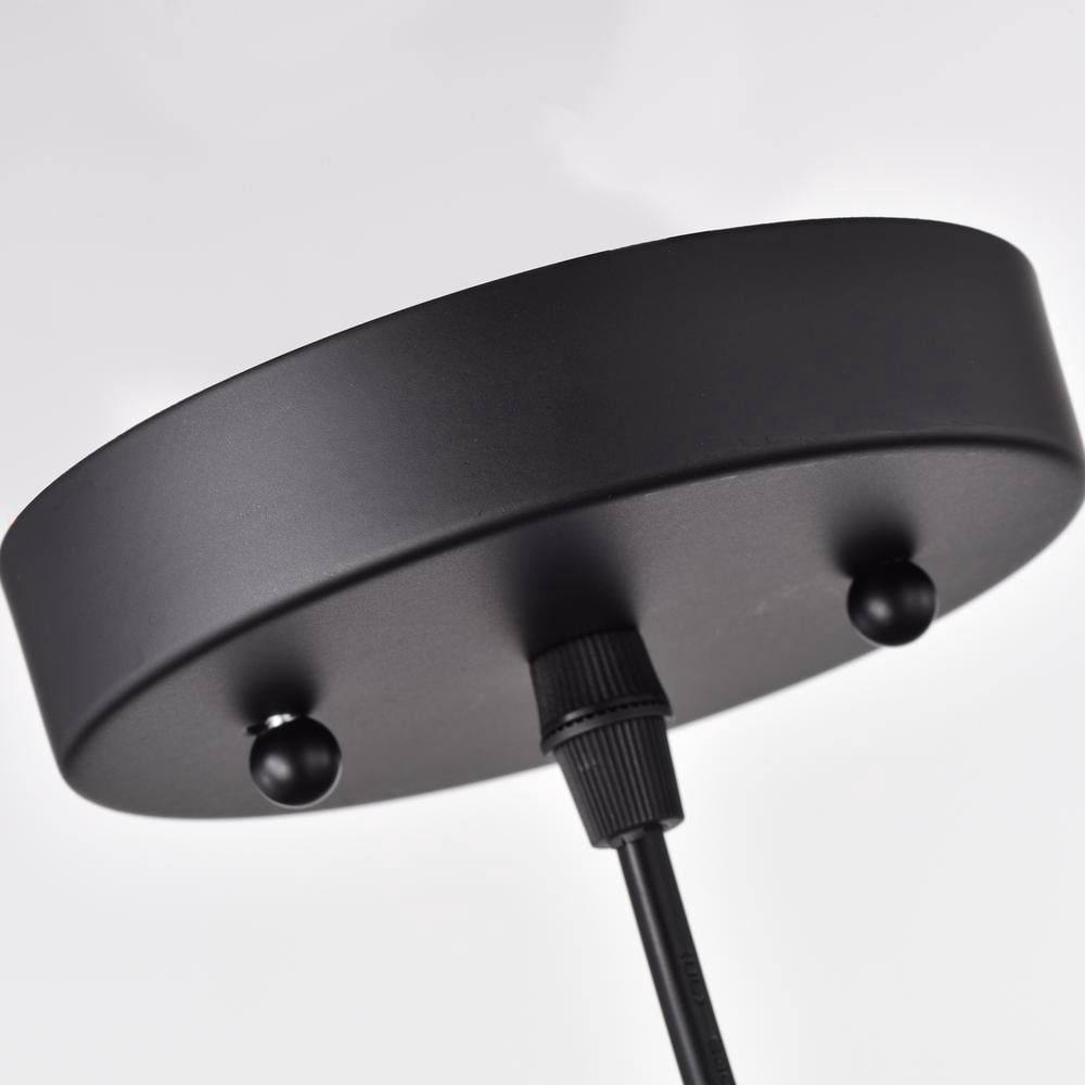 CHLOE Walter Industrial 1 Light Textured Black Mini Pendant Ceiling Fixture 14"