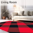 thumbnail image 2 of ODIKA 3'x5' Machine Washable Non-Slip Area Rug, Heritage Plaid Welcome with Timeless Crossweave High Traffic Rug with Pad, Red, 616067, 2 of 8