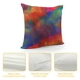 thumbnail image 4 of Nawypu  Throw Pillow Covers Orange Spring Paint Colorful Red Blue Yellow Band Watercolor with Spots and Streaks Purple Abstract Square Hidden Decorative Pillowcase, 4 of 5