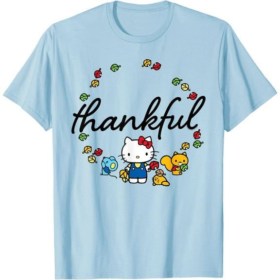 Hello Kitty Thanksgiving Thankful DTG Print Unisex T-Shirt