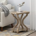 thumbnail image 2 of Noble House Ariyaan Fir Wood Accent Table, Distressed White, Natural, 2 of 7